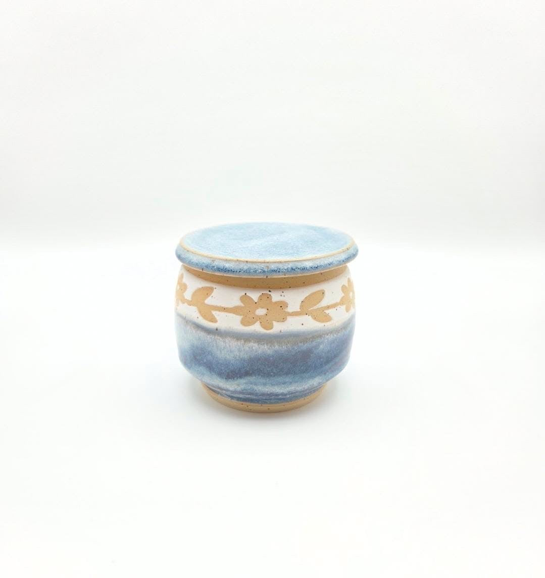 CM Pottery - blue flower jar