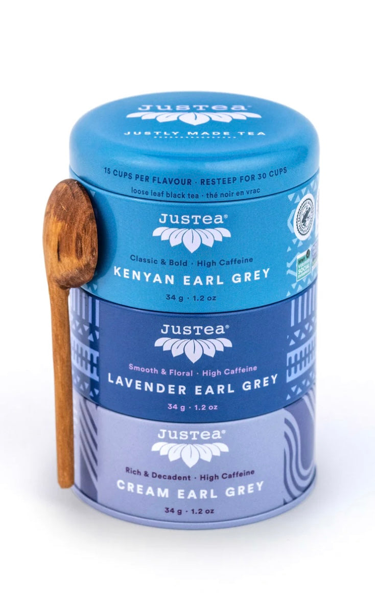 JUSTEA - Earl Grey Tea Trio Tin