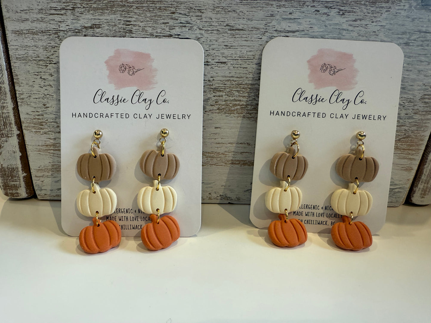 Classic Clay Co. - Hanging Pumpkin Earrings