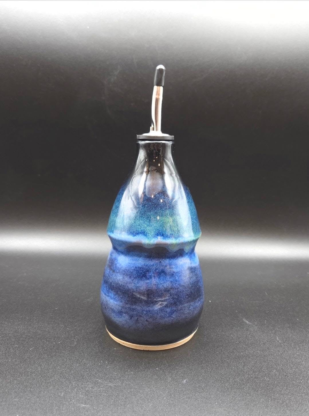 CM Pottery - midnight blue oil bottle