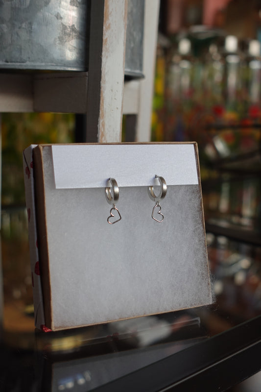 Michele Chow Designs - Sterling Silver Heart Huggie Earrings (Item 16)