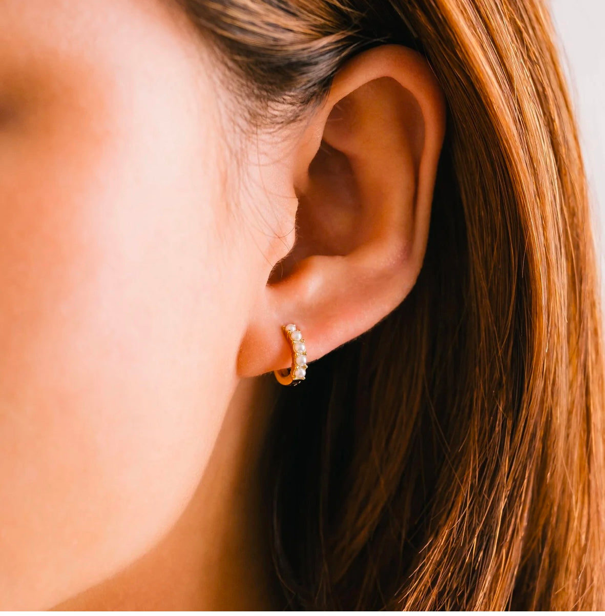 Lover’s Tempo - Pearl 10.5 mm Huggie Hoop Earrings