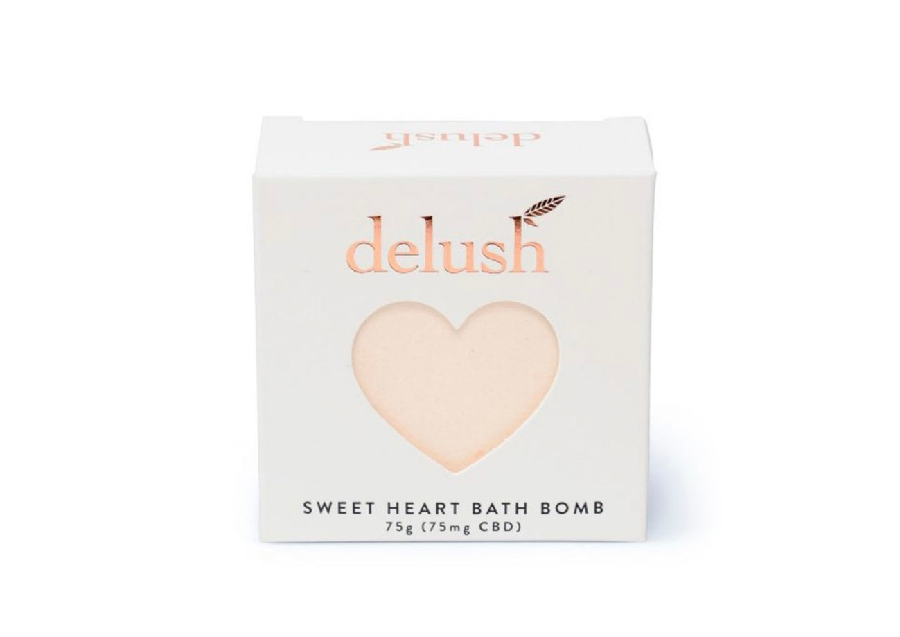 Delush - Sweet Heart Bath Bomb - Blueberry Yum Yum