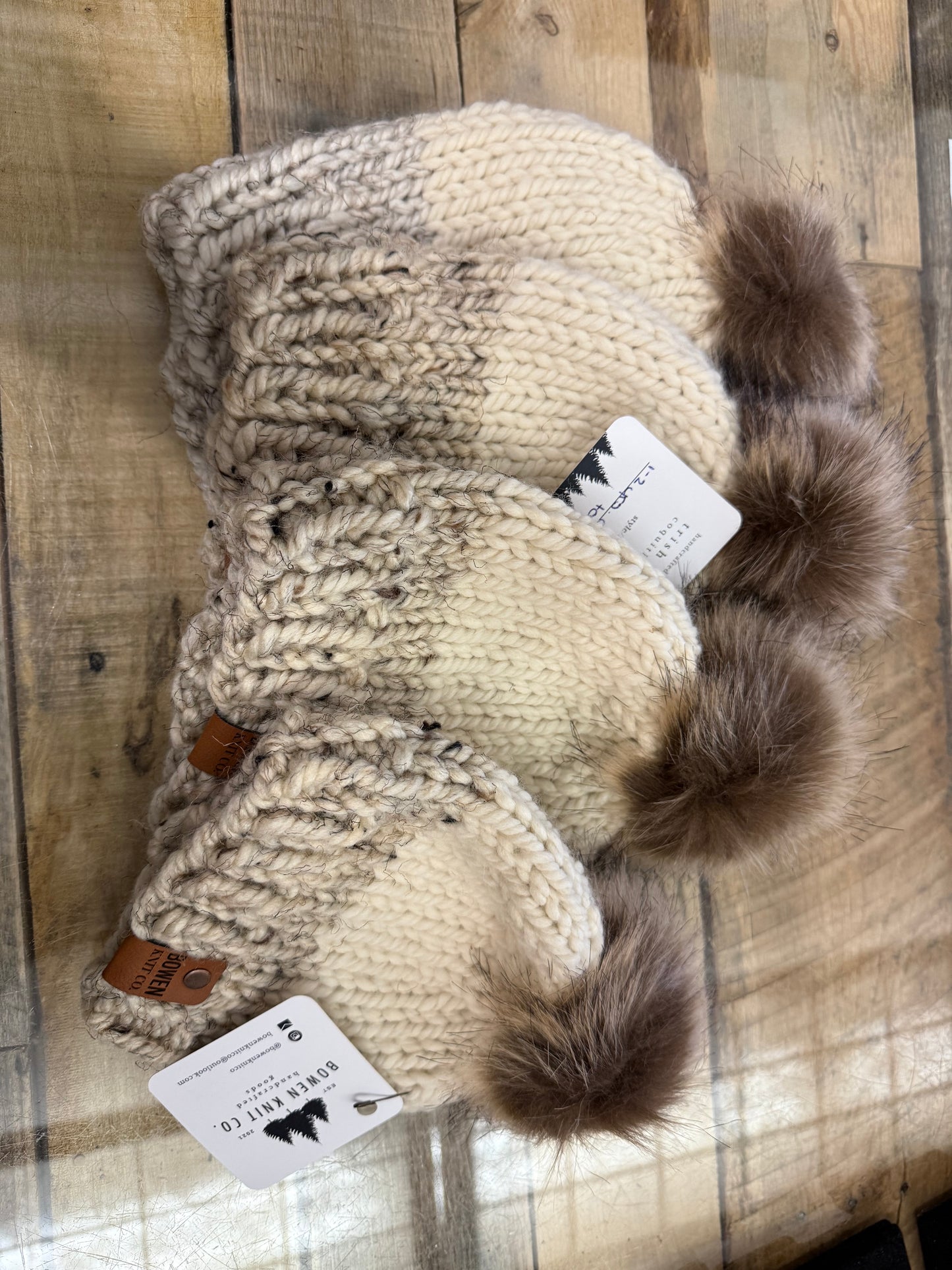 Bowen Knit Co. - Classic Toque Cream and Beige