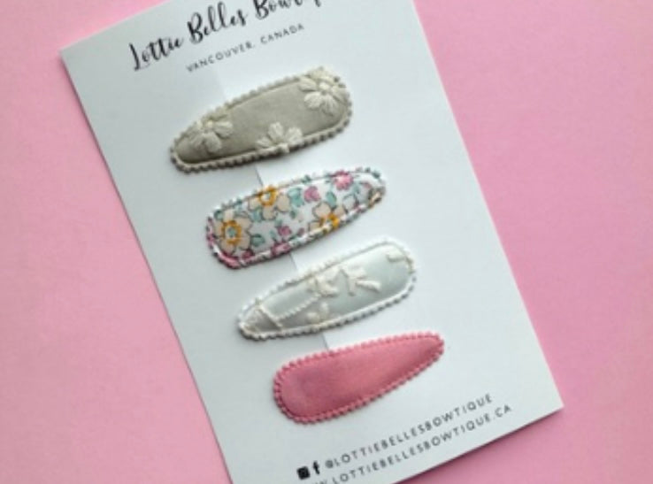 Lottie Belles Bowtique - Floral Snap Clips 4 Pack