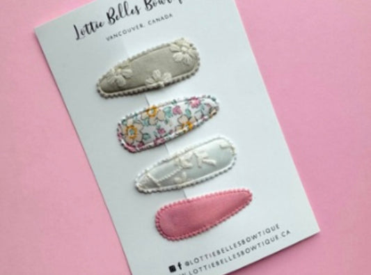 Lottie Belles Bowtique - Floral Snap Clips 4 Pack
