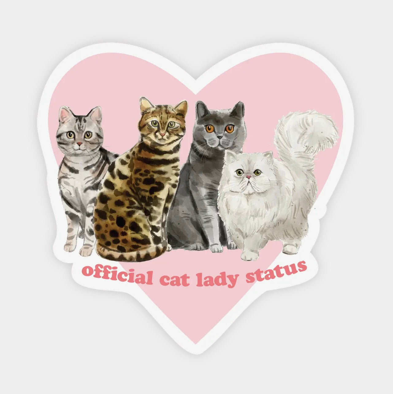 Pretty By Her - Official Cat Lady Status Sticker