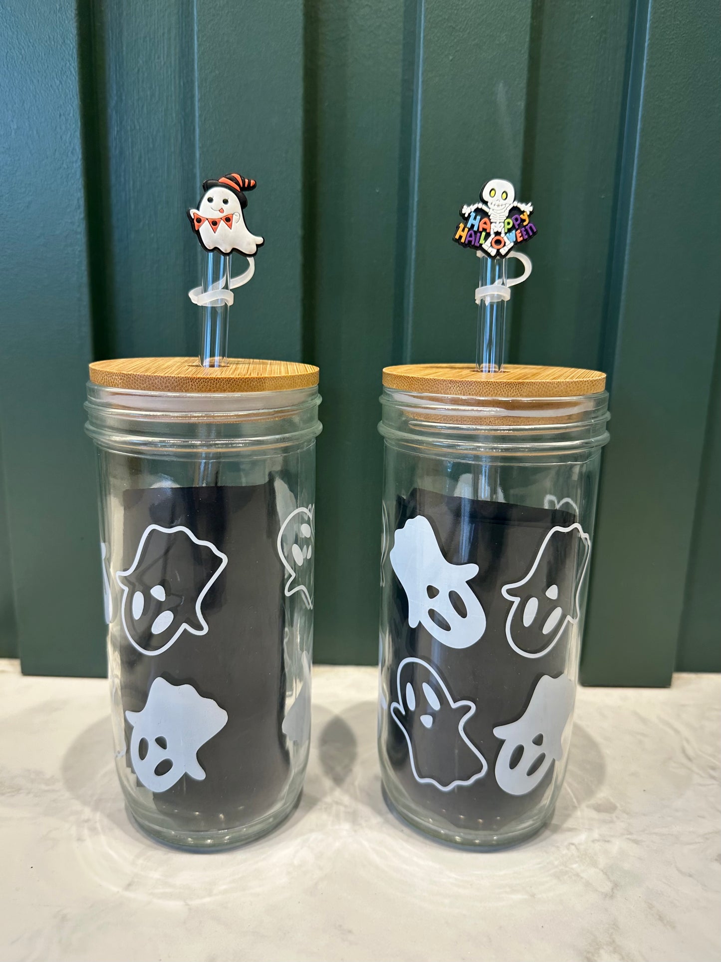 Glass tumbler with Glass Straw