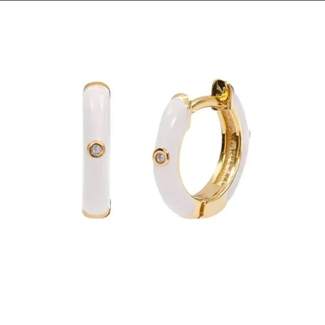 Koquetta Accessories - Coloured Enamel Huggie Hoops