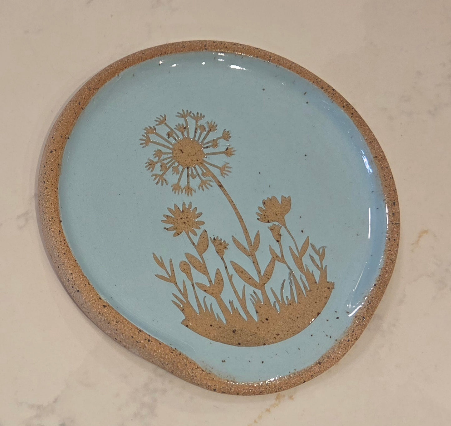 CM Pottery - Blue Dandelion spoon rest