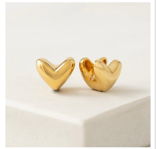 Lover’s Tempo - Heart Puff Earrings