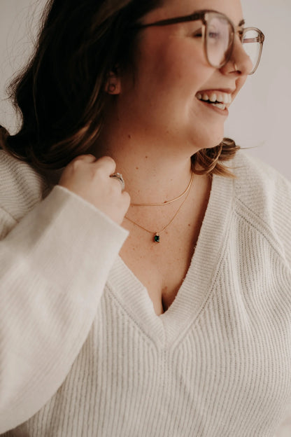 Ava May - Emerald Charm Necklace