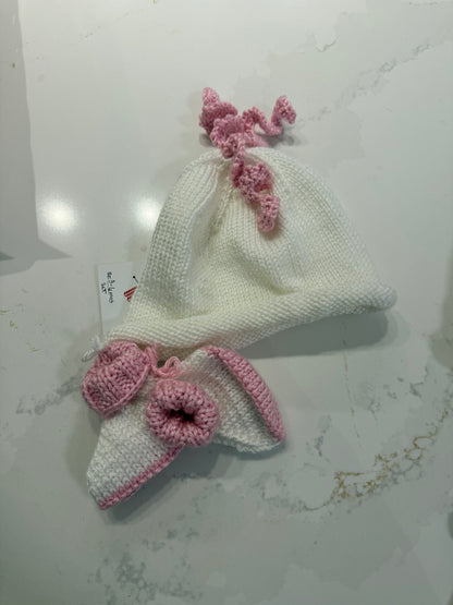 Knit From The Heart - Hand Knitted Hat and Boots Set 3 - 6 Months