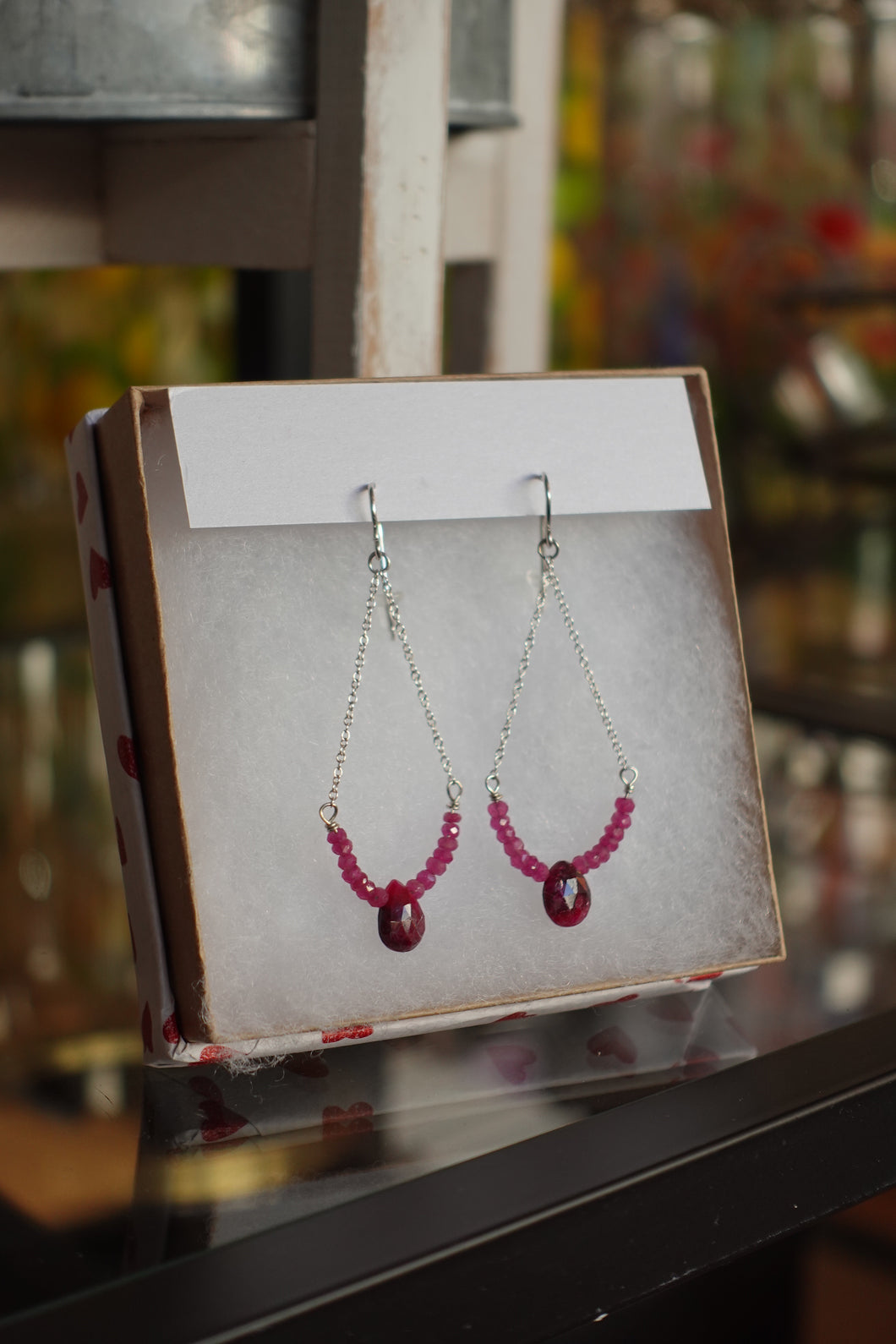 Michele Chow Designs - Ruby Sapphire Sterling Silver Drop Earrings