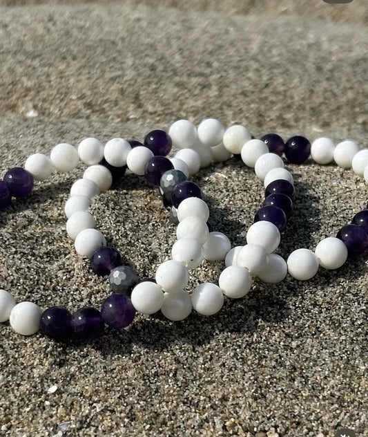 Albena Popova - Kids Natural Shell and Amethyst Bracelet