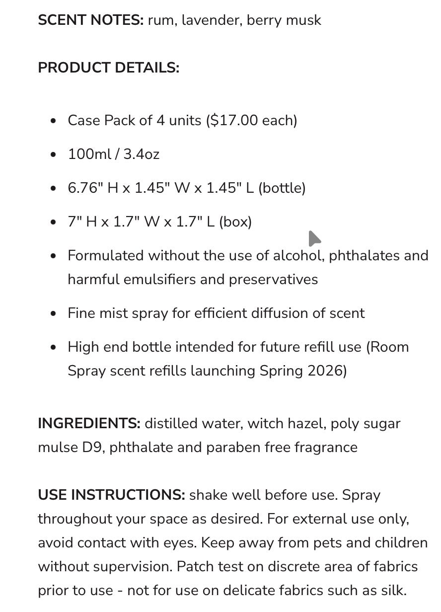 Canvas Candle Company - Room Spray