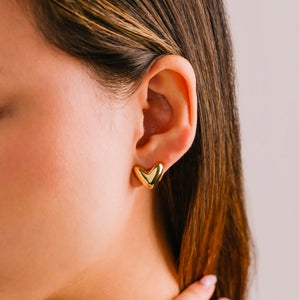 Lover’s Tempo - Heaet Puff Hoop Earrings