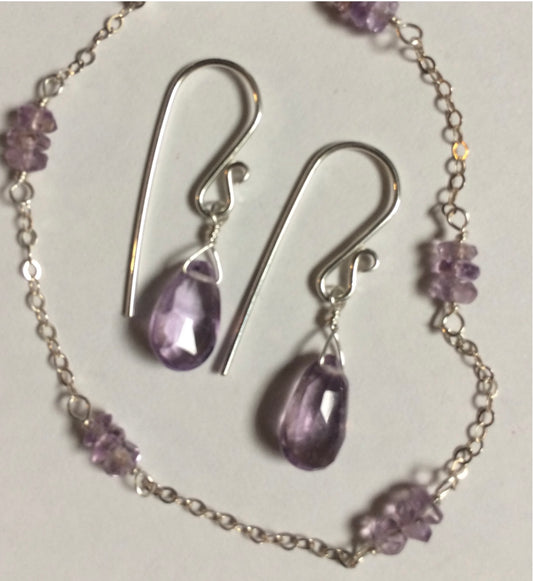 The Beadist - Amethyst Earrings