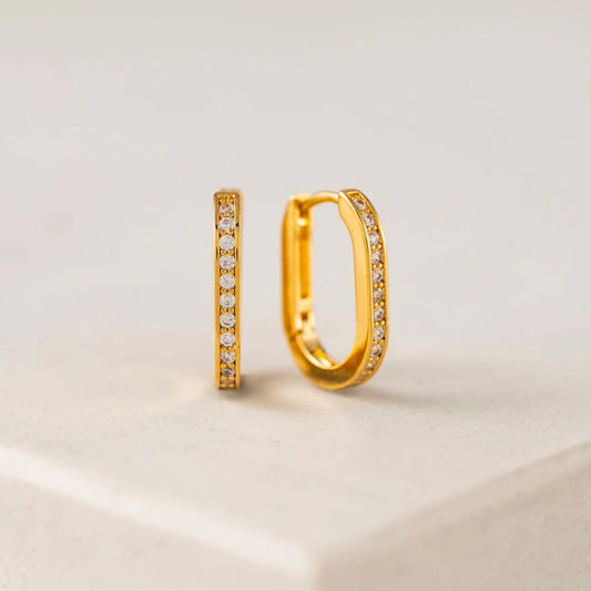 Lover’s Tempo - Solana Paperclip Hoop Earrings - Gold