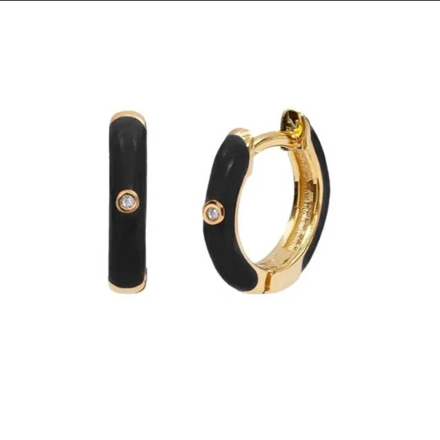 Koquetta Accessories - Coloured Enamel Huggie Hoops