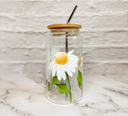 CC Crafts and Home Decor - Glass Tumbler with Straw