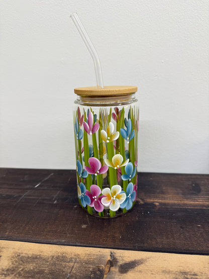 CC Crafts and Home Decor - Glass Tumbler with Straw
