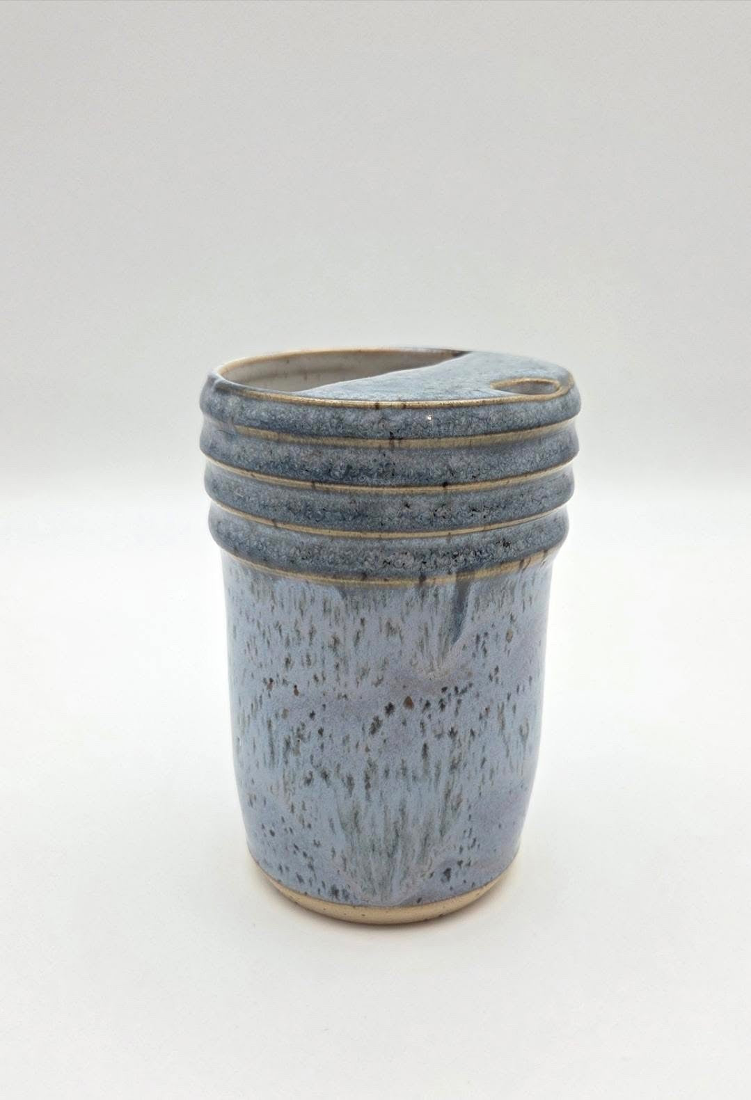 CM Pottery - blue spec sipping cup