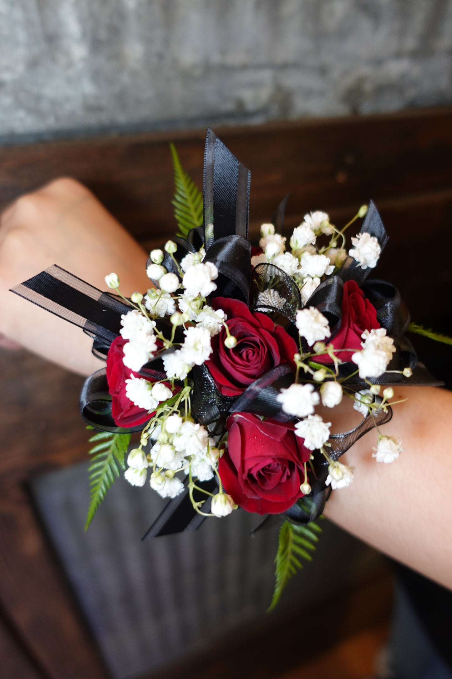 Corsage Red or White Roses
