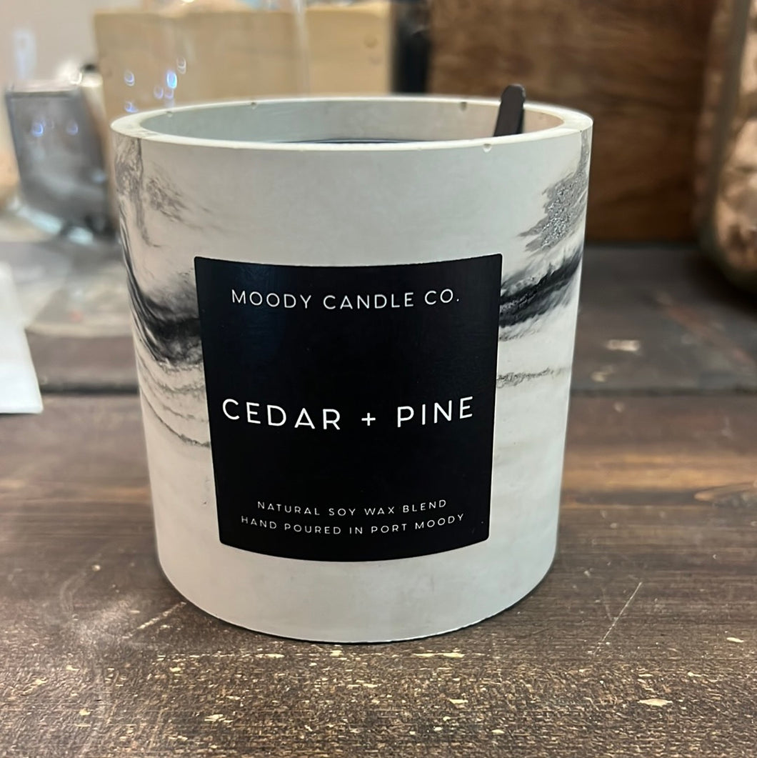 Moody Candles Co. - Cedar + Pine - Cement