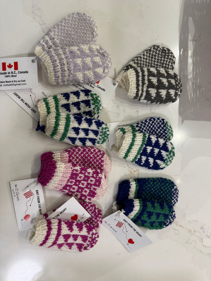 Knit From The Heart - Knitted Mittens 0 - 6 months