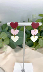 Classic Clay Co. - Heart Trio Dangle