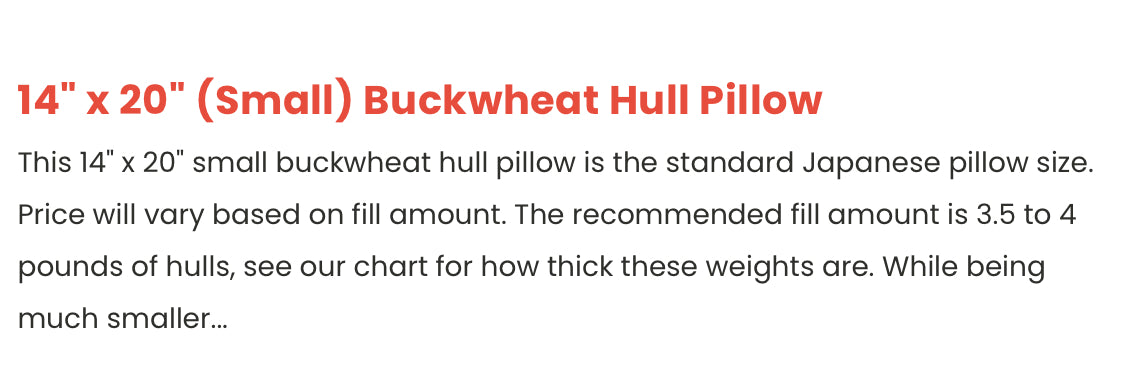 Kuseno Comfort Products - Small Buckwheat Hull Pillow