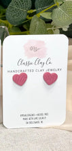 Load image into Gallery viewer, Classic Clay Co. - Textured Heart Studs
