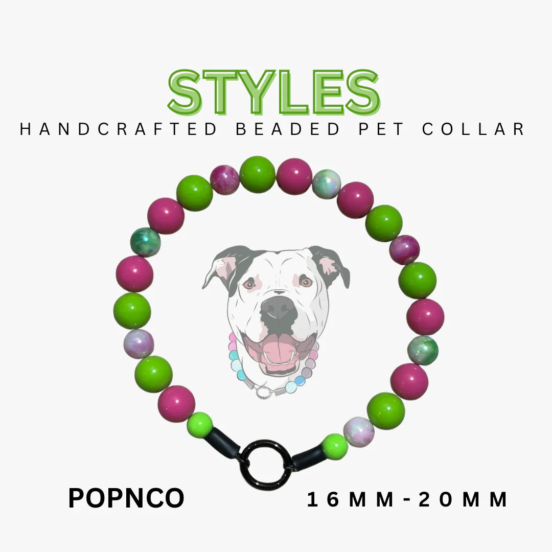 POPNCO Handcrafted Beaded Pet Collars - 16.5" Collars
