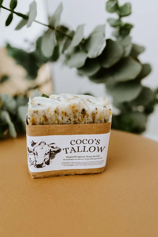 Coco’s Tallow - Hypoallergenic Tallow Scrub Soap Bar