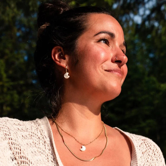 Over The Moon Jewlery - Mother of Pearl Hoops