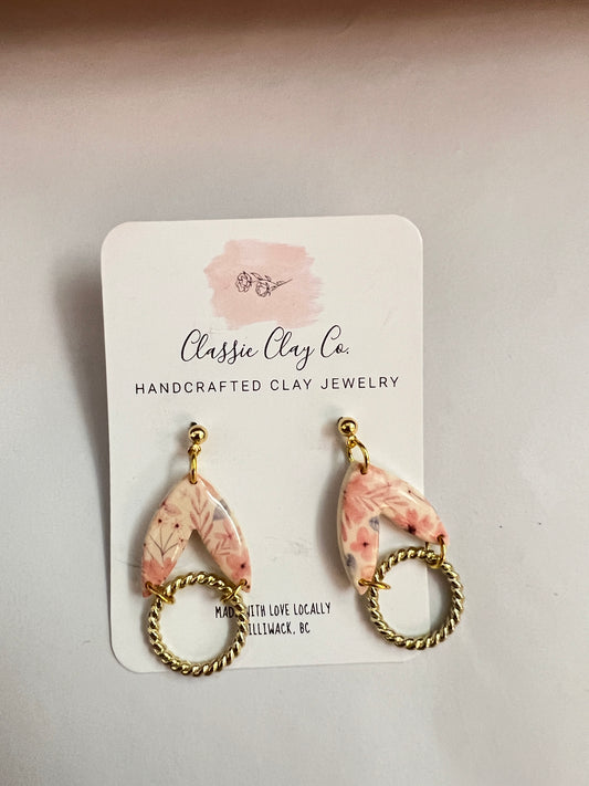 Classic Clay Co. - Floral Gold ring dangles