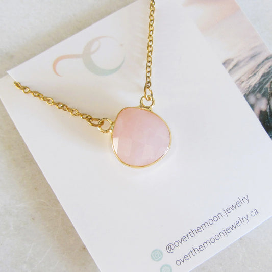 Over The Moon Jewelry - Rose Quartz Necklace