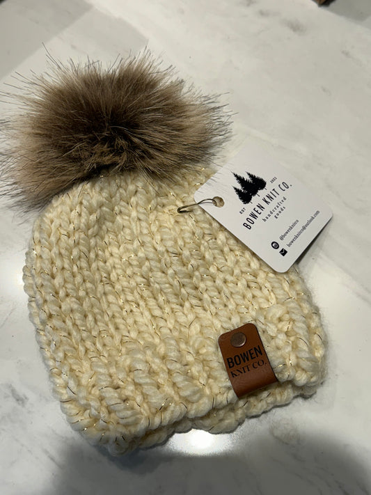Bowen Knit Co. - Classic Toque - Shimmery Cream