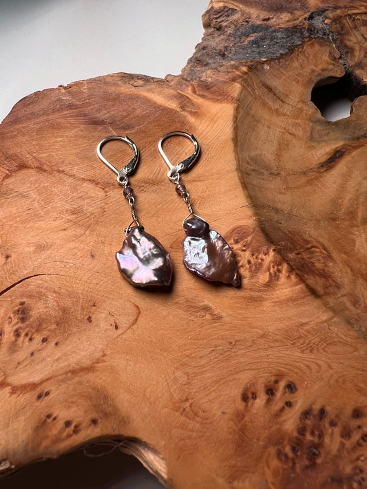 Michele Chow Designs - Peacock Pearl Drop Earrings (Item 4)