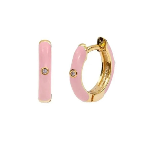 Koquetta Accessories - Coloured Enamel Huggie Hoops