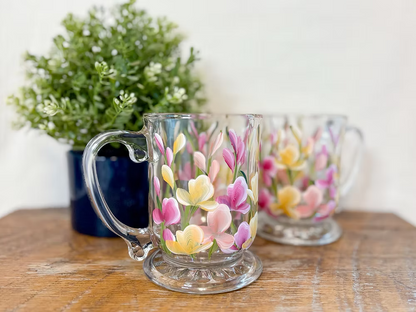 CC Crafts and Home Decor - Hand painted Glass Mugs
