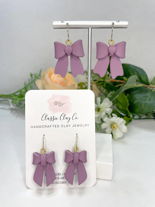 Classic Clay Co. - Bow Dangle Earrings