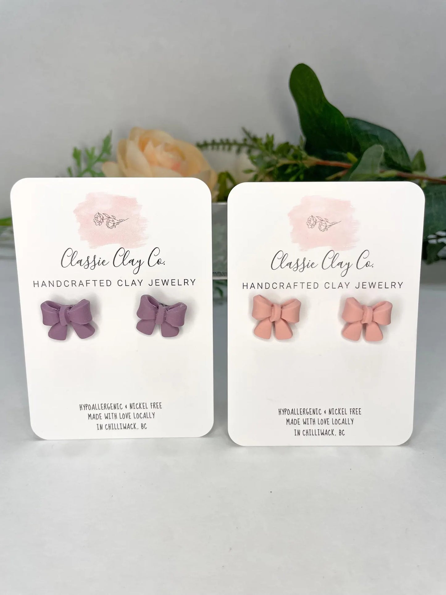 Classic Clay Co. - Bow Stud Earrings
