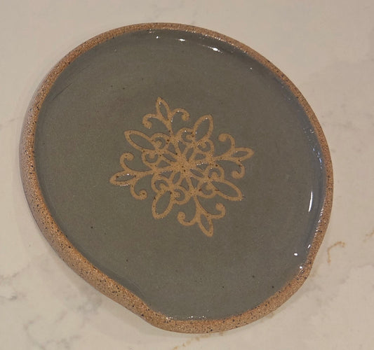 CM Pottery - Decorated Stone spoon rest