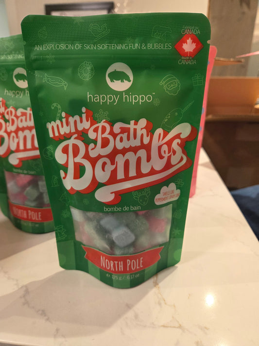 Happy hippo - North pole mini bath bombs