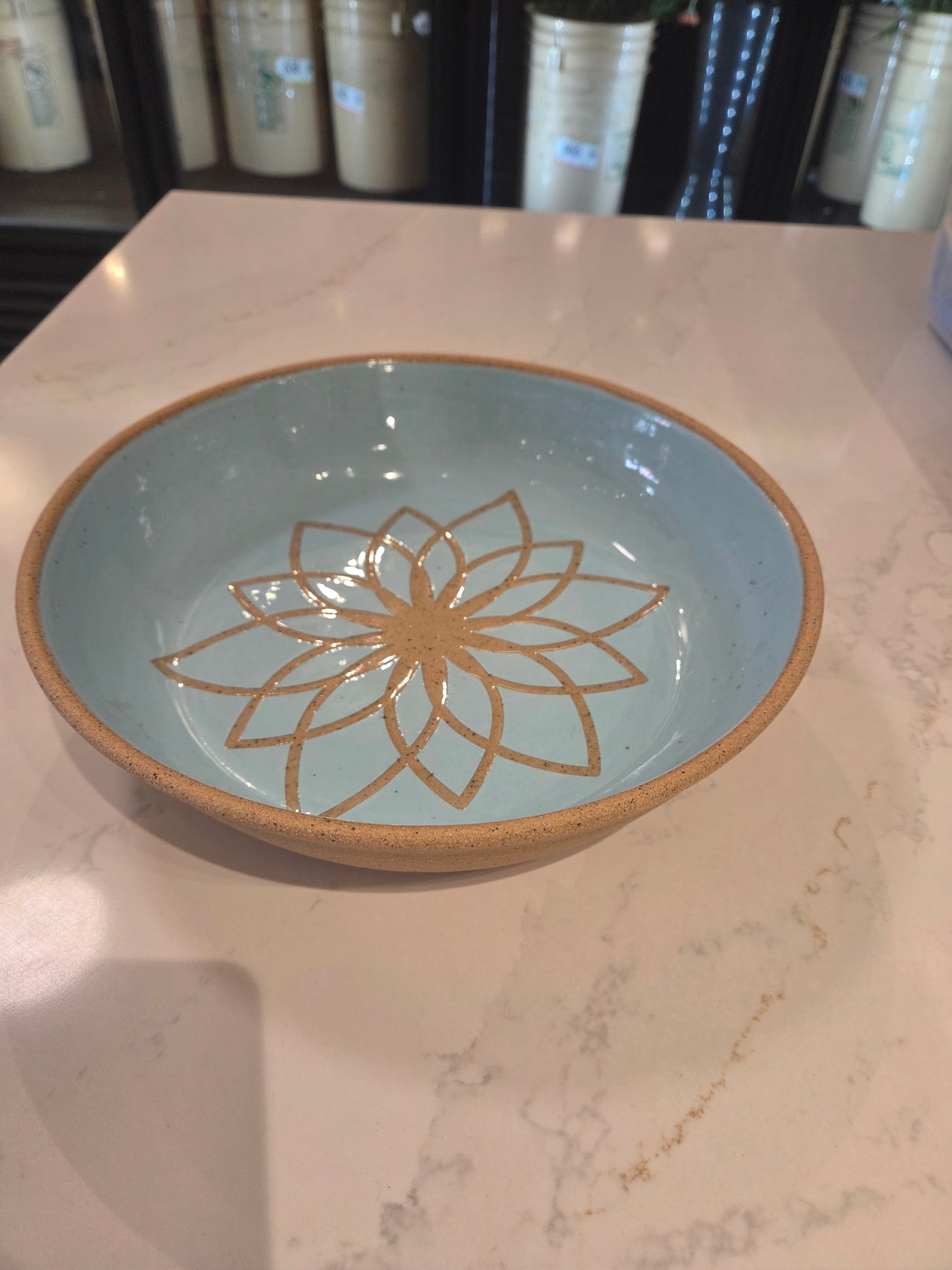 CM Pottery - Blue Flower serving platter