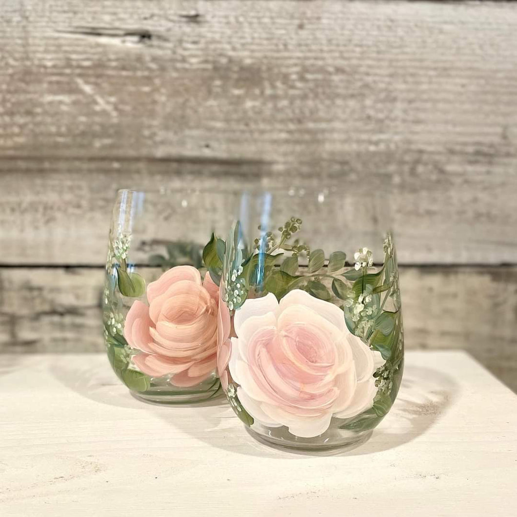CC Crafts and Home Decor - Stemless Wine - Short Glasses