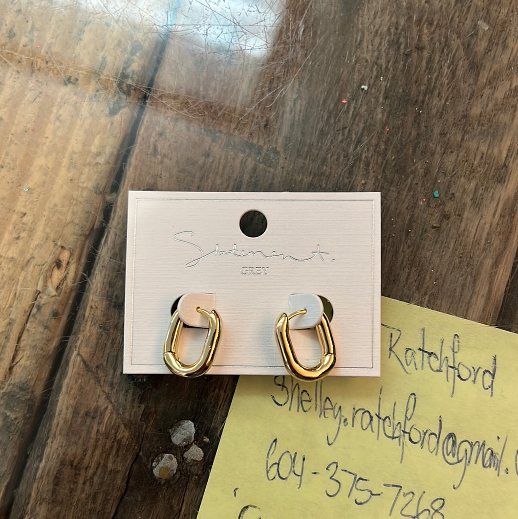 Statement grey - square gold hoops earrings 2023